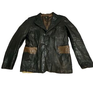 Vtg 60’s Golden Bear Leather Jacket Brown Size L Overall In Gd Condition C pics